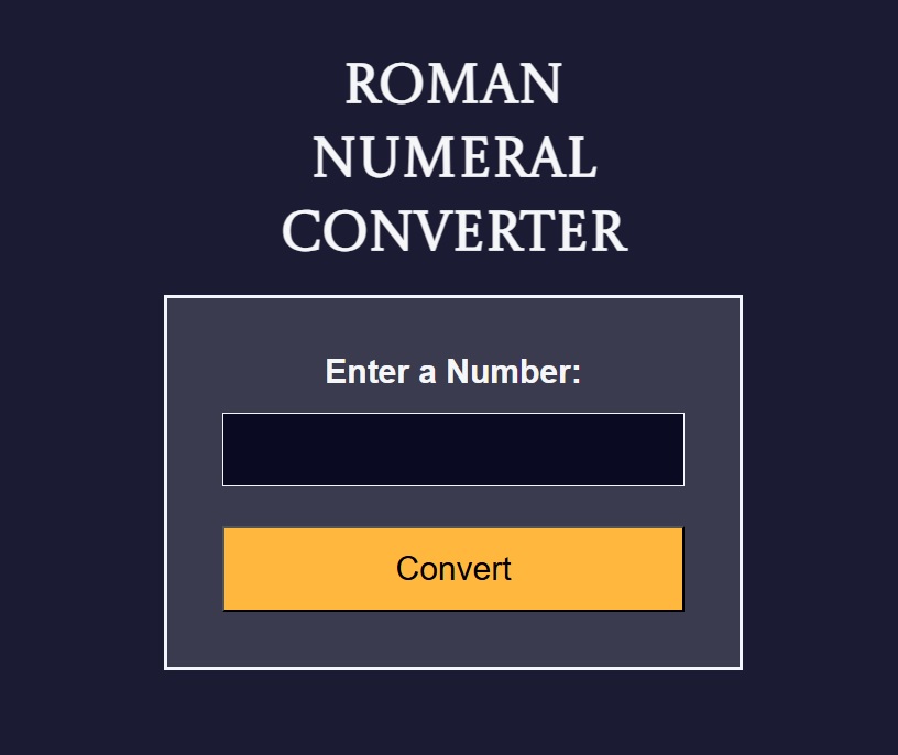 Roman Numeral Converter pic